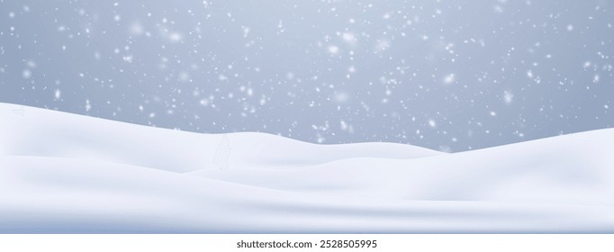 Rain and snow fall on a transparent background. Winter background for Christmas.