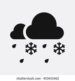 Rain and snow icon illustration isolated vector sign symbol
