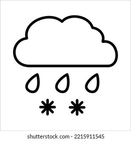 Icono De Lluvia Y Nieve Diseño Plantilla Vector De Modelos Señal De Ilustración Y Píxeles De Símbolo Perfecto