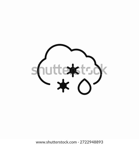 rain and snow icon sign vector