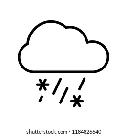 Rain and snow icon in trendy flat style isolated on grey background. Website pictogram. Internet symbol for your web site design, logo, app, UI. Vector illustration, EPS10.