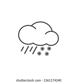 rain snow icon vector