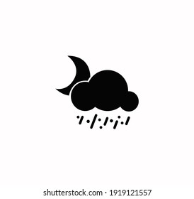 Rain and snow icon vector on a white background