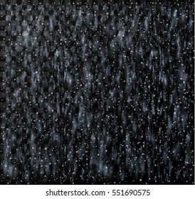 Rain with snow on transparent background, vector