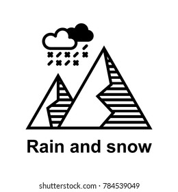 rain and snow weather icon vector illustration