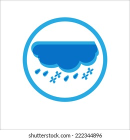 Rain with Snow Weather. Vector Illustration