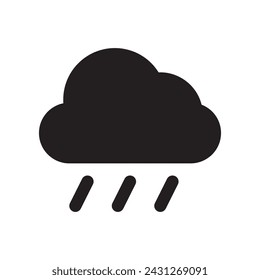 rain solid icon in simple flat trendy style isolated on white background