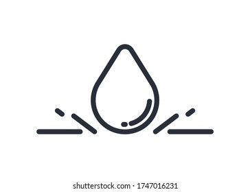 Rain. Splash. Water drop. Water line icon modern style. High quality black outline drop symbol for web site design and mobile apps. Simple water pictograms on a flat background.