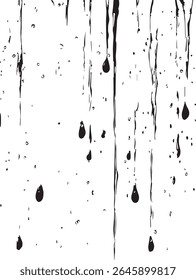 Textura de manchas de chuva com listras de água realistas no fundo branco para projetos úmidos, tempestades ou naturais