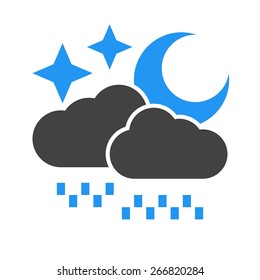 Rain, stars, moon, cloud icon vector image. Can also be used for weather, forecast, season, climate, meteorology. Suitable for web apps, mobile apps and print media.