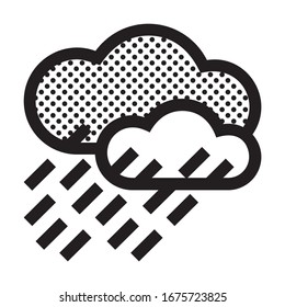 Rain Storm. Icon Filled with Dots.