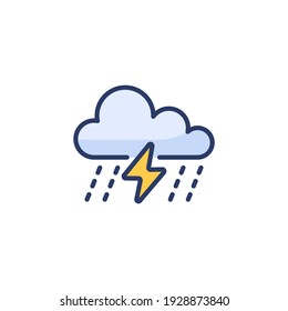 Rain Storm Icon In Vector. Logotype