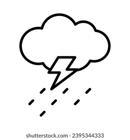 Icono de Rain Storm Thunder aislar ilustración de material vectorial de fondo blanco