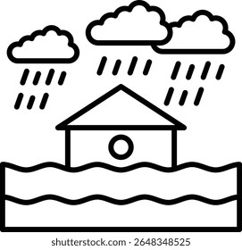 Icono de Vector de tormenta de lluvia. Se puede utilizar para aplicaciones de impresión, móviles y de Web.