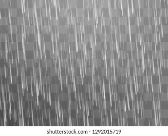 Rain storm and white clouds isolated on transparent background. 