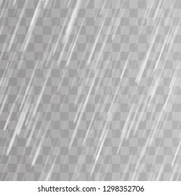Rain storm and white clouds isolated on transparent background. 