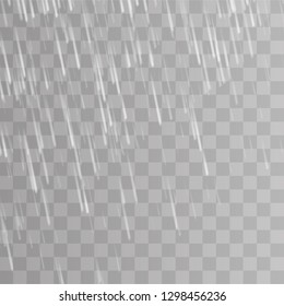 Rain storm and white clouds isolated on transparent background. 