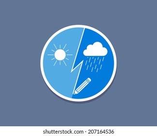 Rain or sun icon.