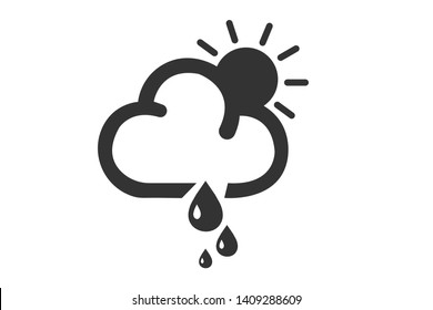 rain and sunny icon weather simple vector illustration 