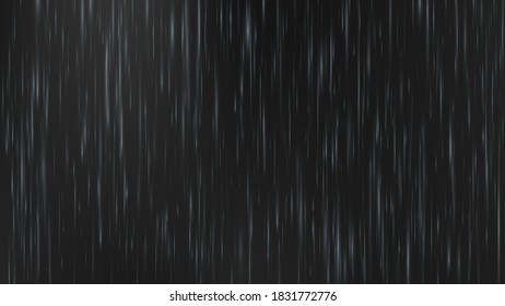 Llueve textura sobre fondo negro. Ilustración del vector abstracto.