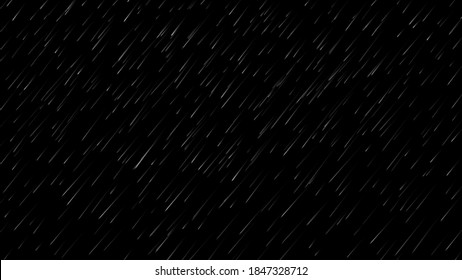 Rain Texture On Black Background. Vector Illustration