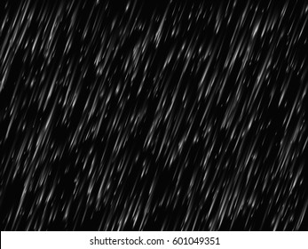 Rain texture on black background. Vector illustration