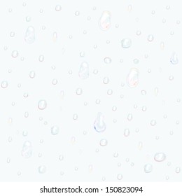 rain texture on white background. large and small drops.