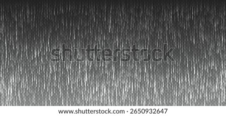 Rain texture overlay isolated on dark background. Vertical streaks simulate rainfall heavy storm, perfect for use in rain hail mockup or template as weather backdrop. Vector transparent realistic rain