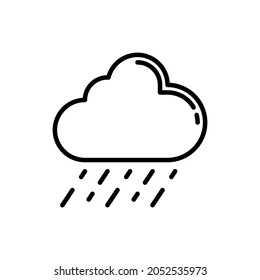 Rain thin line icon. Weather symbol, forecast. Vector illustration.