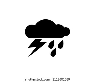 rain thunder icon design illustration,glyph style design, designed for web and app