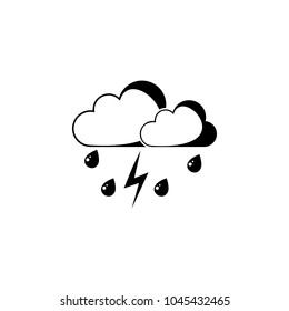 rain with thunder icon. Element of weather elements illustration. Premium quality graphic design icon. Signs and symbols collection icon for websites, web design, mobile app on white background