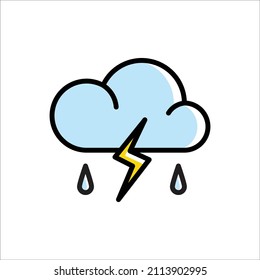Rain and Thunder Icon Vector Illustration
