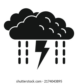 Rain thunderstorm icon simple vector. Cloud forecast. Day sky