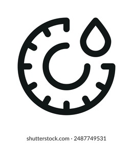 Rain tires UI icon, wet weather tire minimal line vector symbol