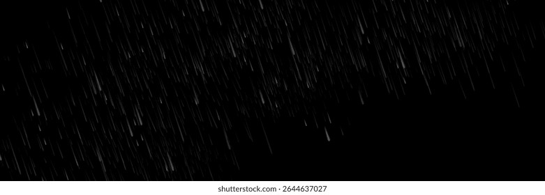 Rain transparent template background. Falling water drops texture. Nature rainfall on checkered background. EPS 10 vector file included