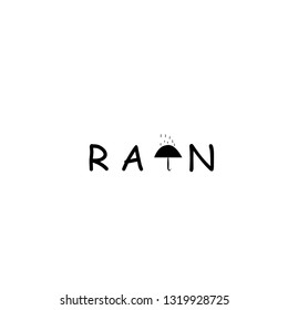Rain, Typography for print or use as poster,flyer or T shirt