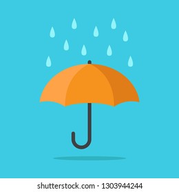 Rain umbrella flat design vector illustration