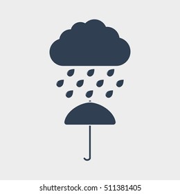 Rain and umbrella Icon