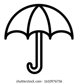 Rain umbrella icon. Outline rain umbrella vector icon for web design isolated on white background