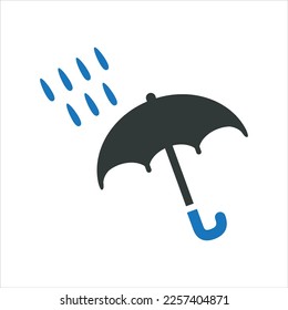 Rain umbrella icon vector graphic illustration