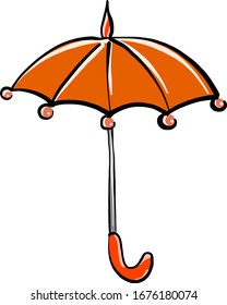 Rain umbrella, illustration, vector on white background.