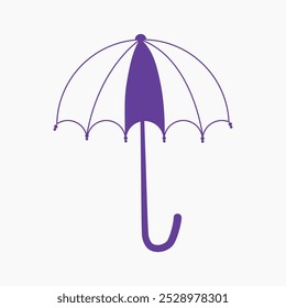 Rain Umbrella, Protection and insurance royalty free vector icon, rainbow umbrella at sunset, Vector icons, open colorful umbrella isolated on white, illustration of an umbrella, 