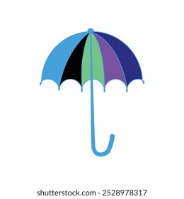 Rain Umbrella, Protection and insurance royalty free vector icon, rainbow umbrella at sunset, Vector icons, open colorful umbrella isolated on white, illustration of an umbrella, 