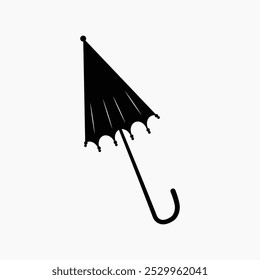 Rain Umbrella Protection and insurance royalty free vector icon, rainbow umbrella at sunset, Vector icons, Large open umbrella, black umbrella isolated on white, 