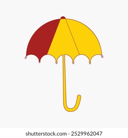 Rain Umbrella Protection and insurance royalty free vector icon, rainbow umbrella at sunset, Vector icons, Large open umbrella, black umbrella isolated on white, 