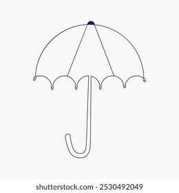 Rain Umbrella Protection and insurance royalty free vector icon, rainbow umbrella at sunset, Vector icons, Large open umbrella, Open black umbrella isolated on white,