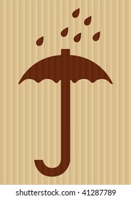rain umbrella symbol on cardboard background
