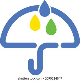 Rain and Umbrella Vector Design