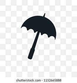 Rain umbrella vector icon isolated on transparent background, Rain umbrella logo concept