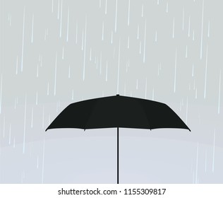 Rain and umbrella. vector illustration